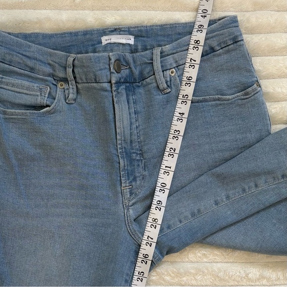 GOOD AMERICAN Straight Leg Jeans Light Wash Organic Cotton Size 10 30 - Picture 10 of 12